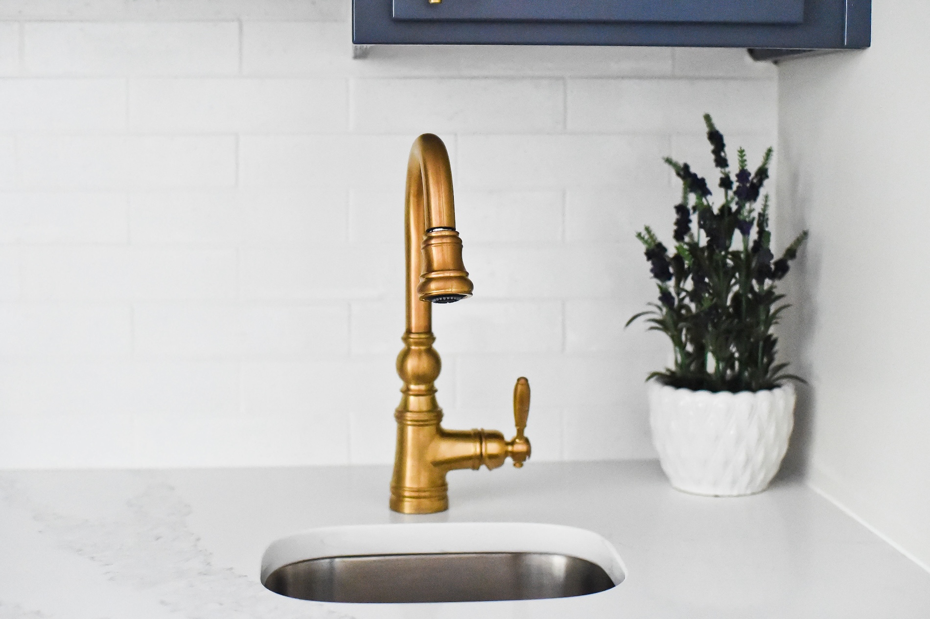 Wet Bar Small Sink Gold Faucet